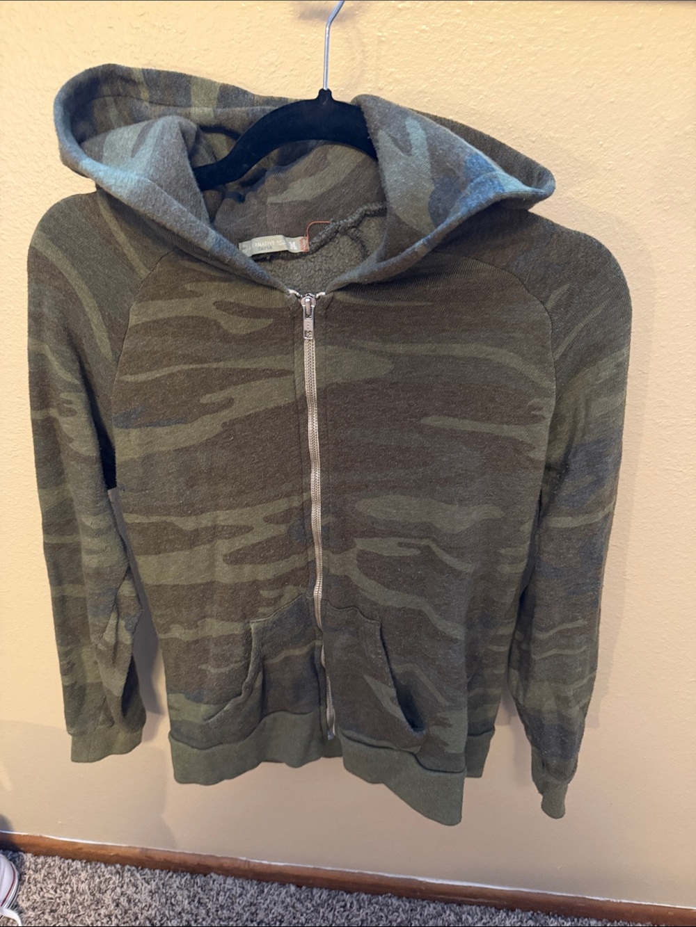 Alternative Olive Green Camo Zip Hoodie
